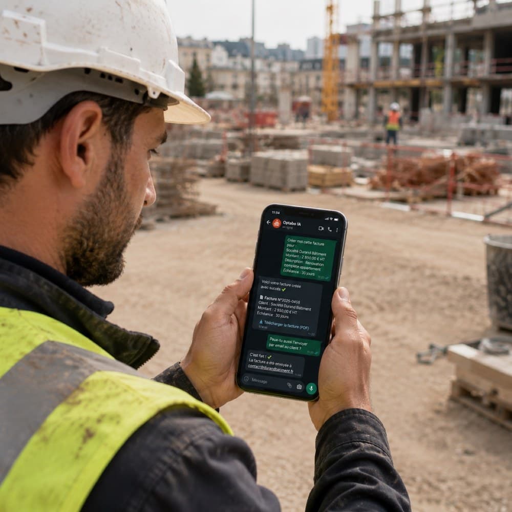 Un chantier suivi depuis WhatsApp