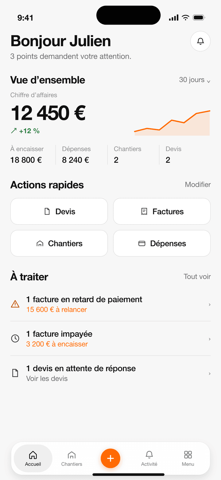L'application Optabo sur iPhone